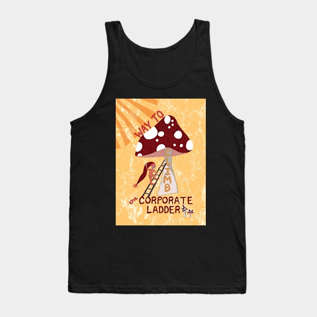 Way to Climb the Corporate Ladder with Swedish gnome and magic mushrooms - yellow, red Tank Top by Ipoole